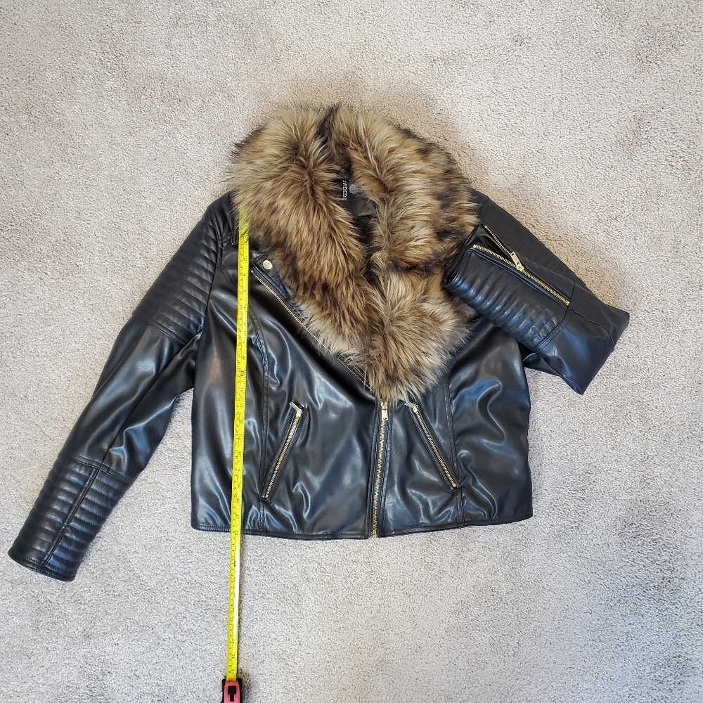 H&M Women's Biker Jacket XL Black - Picture 10 of 11